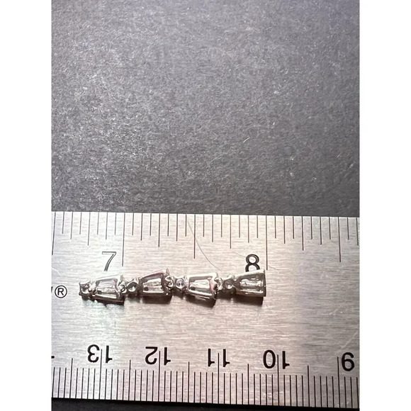 CZ sterling silver long dangle earrings - Picture 3 of 9